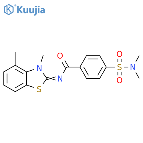 N-(2E)-3,4-dimethyl-2,3-dihydro-1,3-benzothiazol-2-ylidene-4-(dimethylsulfamoyl)benzamide structure
