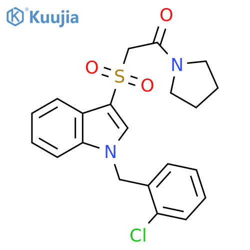 2-({1-[(2-chlorophenyl)methyl]-1H-indol-3-yl}sulfonyl)-1-(pyrrolidin-1-yl)ethan-1-one structure