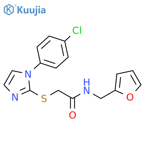 2-{1-(4-chlorophenyl)-1H-imidazol-2-ylsulfanyl}-N-(furan-2-yl)methylacetamide structure