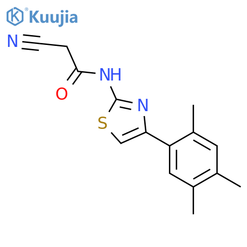 2-cyano-N-4-(2,4,5-trimethylphenyl)-1,3-thiazol-2-ylacetamide structure