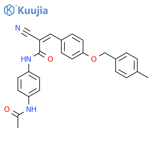 2-cyano-N-(4-acetamidophenyl)-3-{4-[(4-methylphenyl)methoxy]phenyl}prop-2-enamide structure