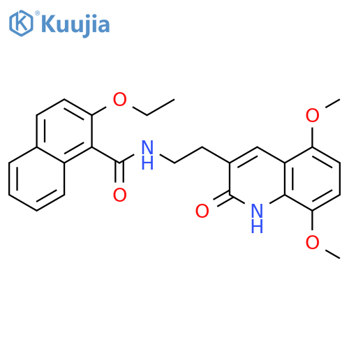 N-2-(5,8-dimethoxy-2-oxo-1,2-dihydroquinolin-3-yl)ethyl-2-ethoxynaphthalene-1-carboxamide structure