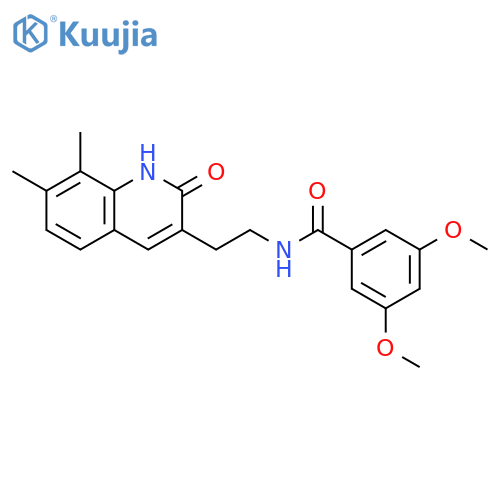 N-2-(7,8-dimethyl-2-oxo-1,2-dihydroquinolin-3-yl)ethyl-3,5-dimethoxybenzamide structure