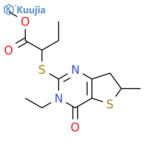 methyl 2-({3-ethyl-6-methyl-4-oxo-3H,4H,6H,7H-thieno3,2-dpyrimidin-2-yl}sulfanyl)butanoate structure