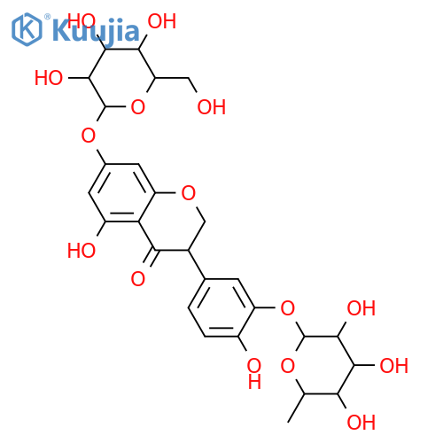 3',4',5,7-Tetrahydroxyisoflavanone; (ξ)-form, 3'-O-α-L-Rhamnopyranoside, 7-O-β-D-glucopyranoside structure