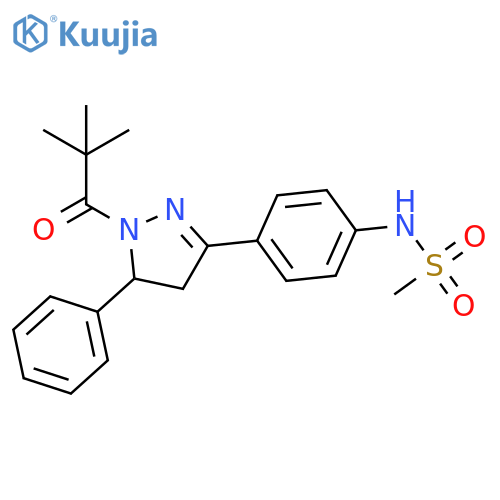 N-{4-1-(2,2-dimethylpropanoyl)-5-phenyl-4,5-dihydro-1H-pyrazol-3-ylphenyl}methanesulfonamide structure