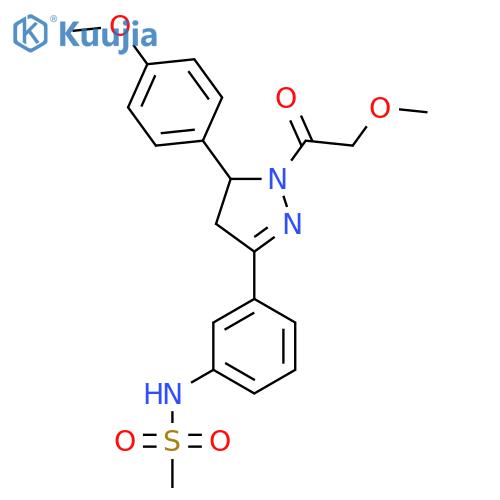 N-{3-1-(2-methoxyacetyl)-5-(4-methoxyphenyl)-4,5-dihydro-1H-pyrazol-3-ylphenyl}methanesulfonamide structure