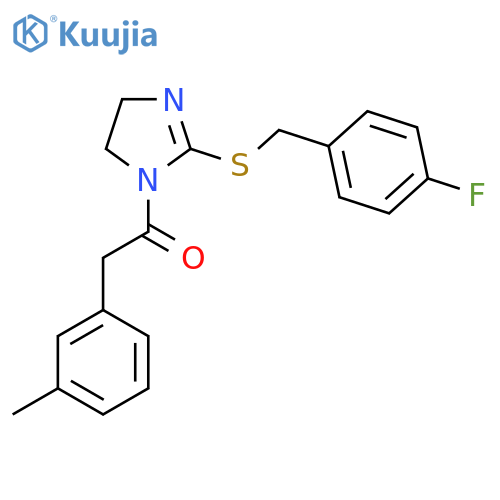 1-(2-{(4-fluorophenyl)methylsulfanyl}-4,5-dihydro-1H-imidazol-1-yl)-2-(3-methylphenyl)ethan-1-one structure