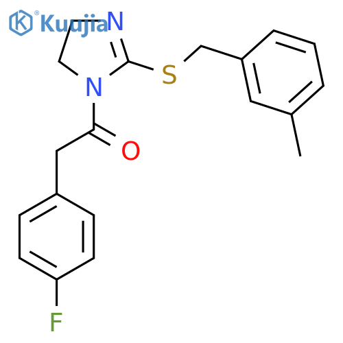 2-(4-fluorophenyl)-1-(2-{(3-methylphenyl)methylsulfanyl}-4,5-dihydro-1H-imidazol-1-yl)ethan-1-one structure