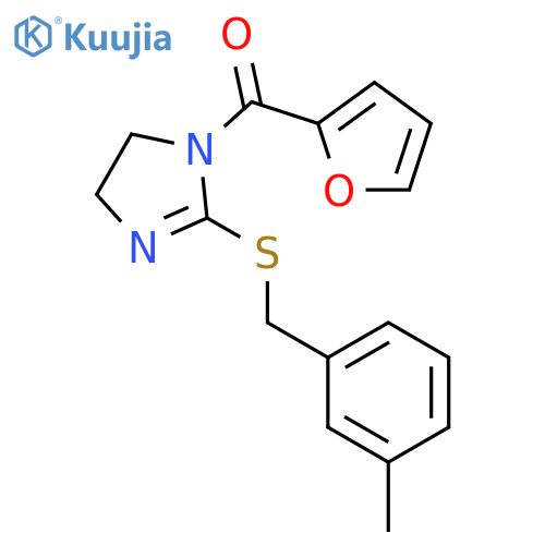 1-(furan-2-carbonyl)-2-{(3-methylphenyl)methylsulfanyl}-4,5-dihydro-1H-imidazole structure