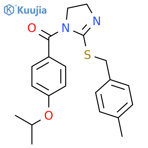 2-{(4-methylphenyl)methylsulfanyl}-1-4-(propan-2-yloxy)benzoyl-4,5-dihydro-1H-imidazole structure