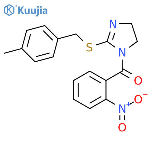 2-{(4-methylphenyl)methylsulfanyl}-1-(2-nitrobenzoyl)-4,5-dihydro-1H-imidazole structure