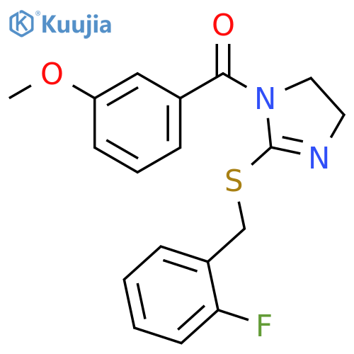 2-{(2-fluorophenyl)methylsulfanyl}-1-(3-methoxybenzoyl)-4,5-dihydro-1H-imidazole structure