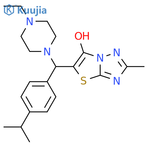 5-(4-ethylpiperazin-1-yl)4-(propan-2-yl)phenylmethyl-2-methyl-1,2,4triazolo3,2-b1,3thiazol-6-ol structure