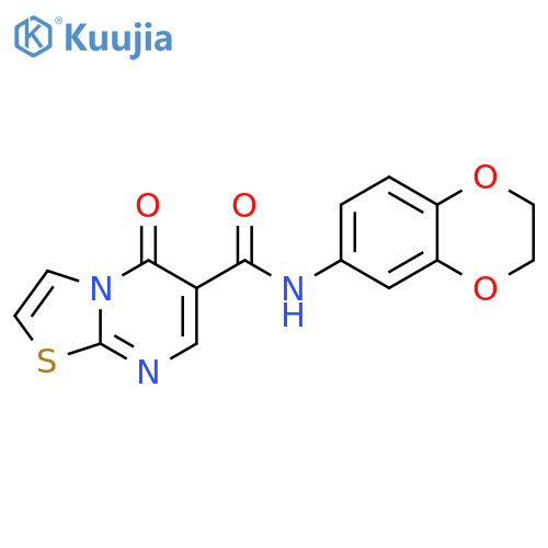 N-(2,3-dihydro-1,4-benzodioxin-6-yl)-5-oxo-5H-1,3thiazolo3,2-apyrimidine-6-carboxamide structure