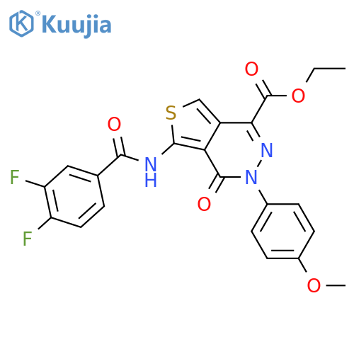 ethyl 5-(3,4-difluorobenzamido)-3-(4-methoxyphenyl)-4-oxo-3H,4H-thieno3,4-dpyridazine-1-carboxylate structure
