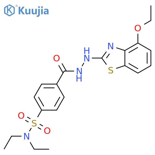 4-N'-(4-ethoxy-1,3-benzothiazol-2-yl)hydrazinecarbonyl-N,N-diethylbenzene-1-sulfonamide structure