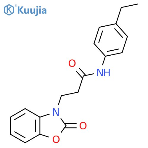 N-(4-ethylphenyl)-3-(2-oxo-2,3-dihydro-1,3-benzoxazol-3-yl)propanamide structure