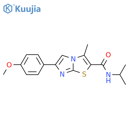 6-(4-methoxyphenyl)-3-methyl-N-(propan-2-yl)imidazo2,1-b1,3thiazole-2-carboxamide structure