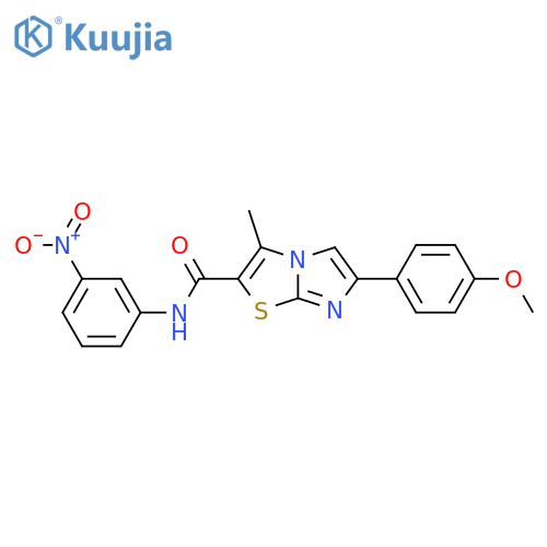6-(4-methoxyphenyl)-3-methyl-N-(3-nitrophenyl)imidazo2,1-b1,3thiazole-2-carboxamide structure