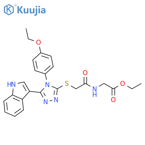 ethyl 2-(2-{4-(4-ethoxyphenyl)-5-(1H-indol-3-yl)-4H-1,2,4-triazol-3-ylsulfanyl}acetamido)acetate structure