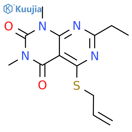 7-ethyl-1,3-dimethyl-5-(prop-2-en-1-ylsulfanyl)-1H,2H,3H,4H-1,3diazino4,5-dpyrimidine-2,4-dione structure