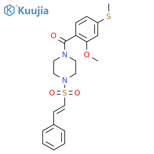 1-[2-Methoxy-4-(methylsulfanyl)benzoyl]-4-(2-phenylethenesulfonyl)piperazine structure