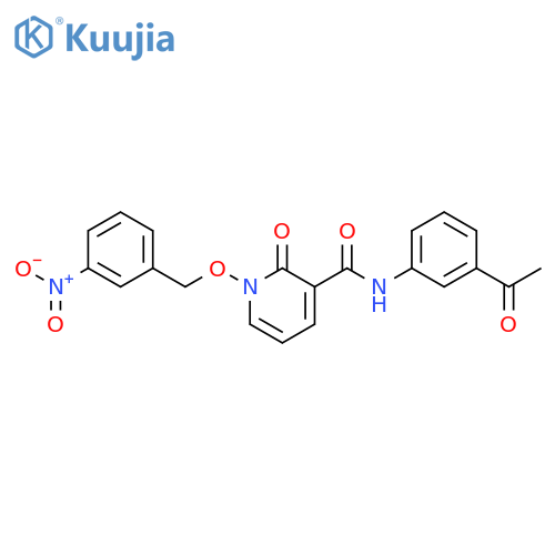 N-(3-acetylphenyl)-1-(3-nitrophenyl)methoxy-2-oxo-1,2-dihydropyridine-3-carboxamide structure
