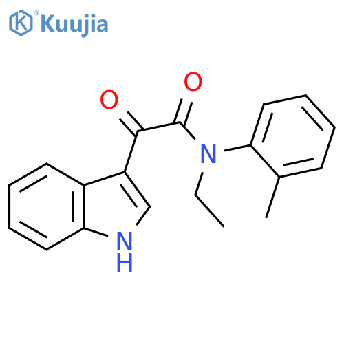N-ethyl-2-(1H-indol-3-yl)-N-(2-methylphenyl)-2-oxoacetamide structure