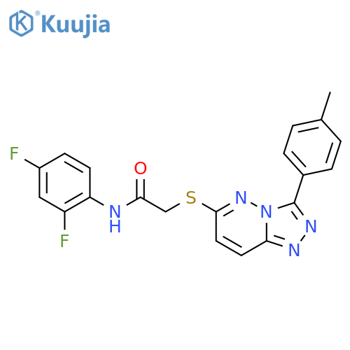N-(2,4-difluorophenyl)-2-{3-(4-methylphenyl)-1,2,4triazolo4,3-bpyridazin-6-ylsulfanyl}acetamide structure