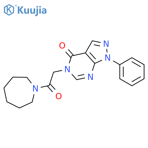 5-2-(azepan-1-yl)-2-oxoethyl-1-phenyl-1H,4H,5H-pyrazolo3,4-dpyrimidin-4-one structure