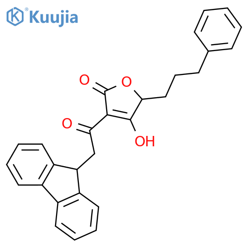 2(5H)-FURANONE, 3-(9H-FLUOREN-9-YLACETYL)-4-HYDROXY-5-(3-PHENYLPROPYL)- structure
