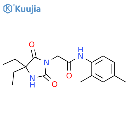 2-(4,4-diethyl-2,5-dioxoimidazolidin-1-yl)-N-(2,4-dimethylphenyl)acetamide structure