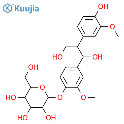 1,2-Bis(4-hydroxy-3-methoxyphenyl)-1,3-propanediol; (1S,2R)-form, 4'-O-β-D-Glucopyranoside structure