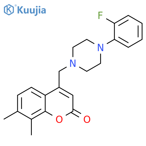 4-{4-(2-fluorophenyl)piperazin-1-ylmethyl}-7,8-dimethyl-2H-chromen-2-one structure