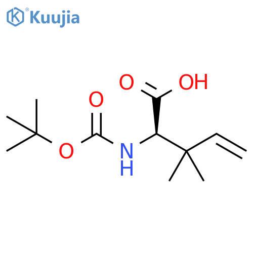 4-Pentenoic acid, 2-[[(1,1-dimethylethoxy)carbonyl]amino]-3,3-dimethyl-, (2R)- structure