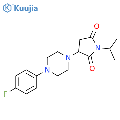 3-4-(4-fluorophenyl)piperazin-1-yl-1-(propan-2-yl)pyrrolidine-2,5-dione structure
