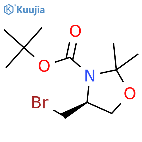 tert-butyl (4S)-4-(bromomethyl)-2,2-dimethyl-1,3-oxazolidine-3-carboxylate structure