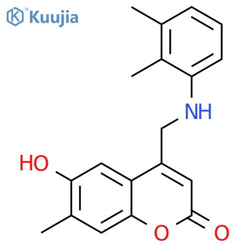 4-{(2,3-dimethylphenyl)aminomethyl}-6-hydroxy-7-methyl-2H-chromen-2-one structure