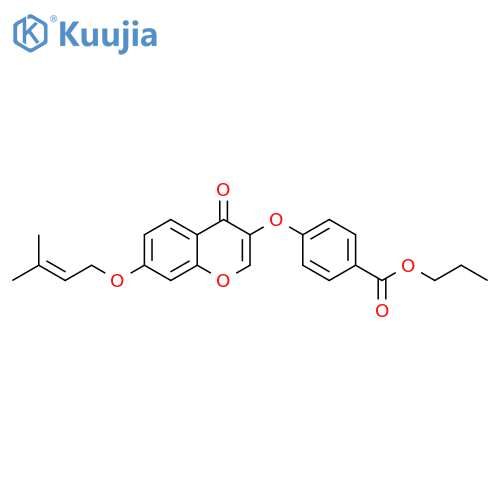propyl 4-({7-(3-methylbut-2-en-1-yl)oxy-4-oxo-4H-chromen-3-yl}oxy)benzoate structure