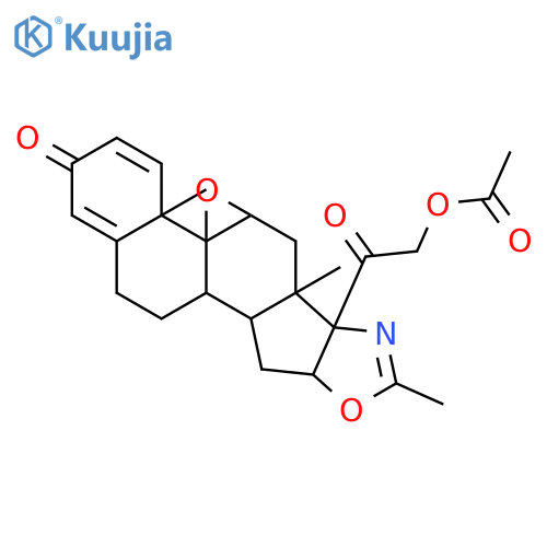 9&#x3B2;,11&#x3B2;-epoxy-21-hydroxy-2'-methyl-16&#x3B2;-5'H-pregna-1,4-dieno[17,16-d]oxazole-3,20-dione 21-acetate structure