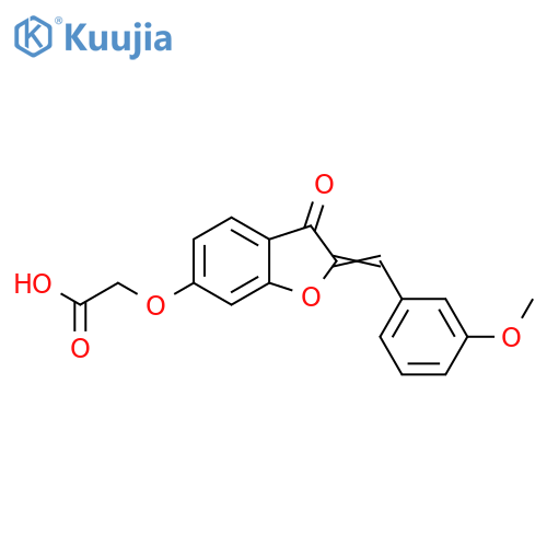 (Z)-2-((2-(3-methoxybenzylidene)-3-oxo-2,3-dihydrobenzofuran-6-yl)oxy)acetic acid structure