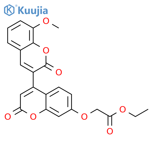 ethyl 2-({8-methoxy-2,2'-dioxo-2H,2'H-3,4'-bichromene-7'-yl}oxy)acetate structure