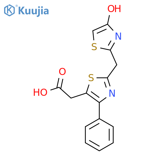 2-{2-[(4-Hydroxy-1,3-thiazol-2-yl)methyl]-4-phenyl-1,3-thiazol-5-yl}acetic acid structure