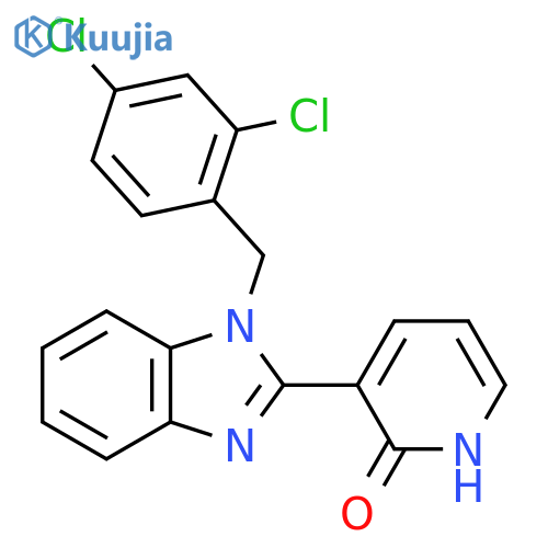 3-{1-[(2,4-dichlorophenyl)methyl]-1H-1,3-benzodiazol-2-yl}-1,2-dihydropyridin-2-one structure