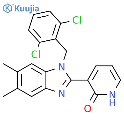 3-{1-[(2,6-dichlorophenyl)methyl]-5,6-dimethyl-1H-1,3-benzodiazol-2-yl}-1,2-dihydropyridin-2-one structure