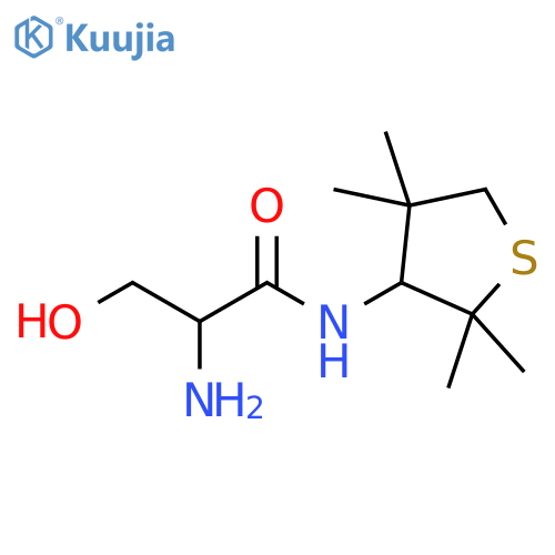 Propanamide,2-amino-3-hydroxy-N-(tetrahydro-2,2,4,4-tetramethyl-3-thienyl)- structure