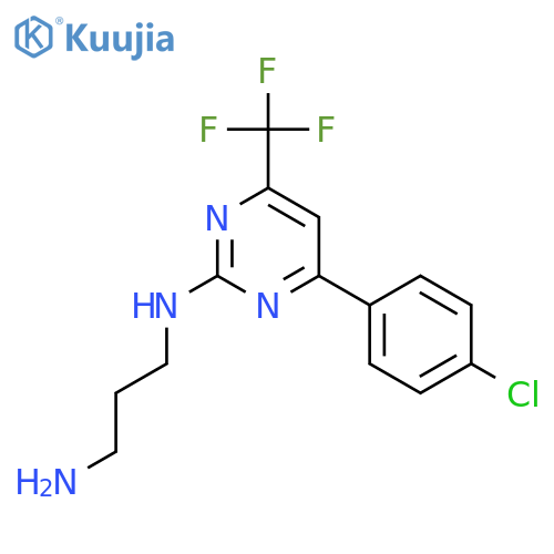N1-4-(4-chlorophenyl)-6-(trifluoromethyl)pyrimidin-2-ylpropane-1,3-diamine structure