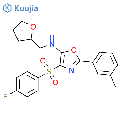 4-(4-fluorobenzenesulfonyl)-2-(3-methylphenyl)-N-(oxolan-2-yl)methyl-1,3-oxazol-5-amine structure