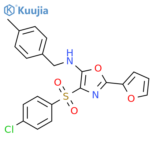 4-(4-chlorobenzenesulfonyl)-2-(furan-2-yl)-N-(4-methylphenyl)methyl-1,3-oxazol-5-amine structure